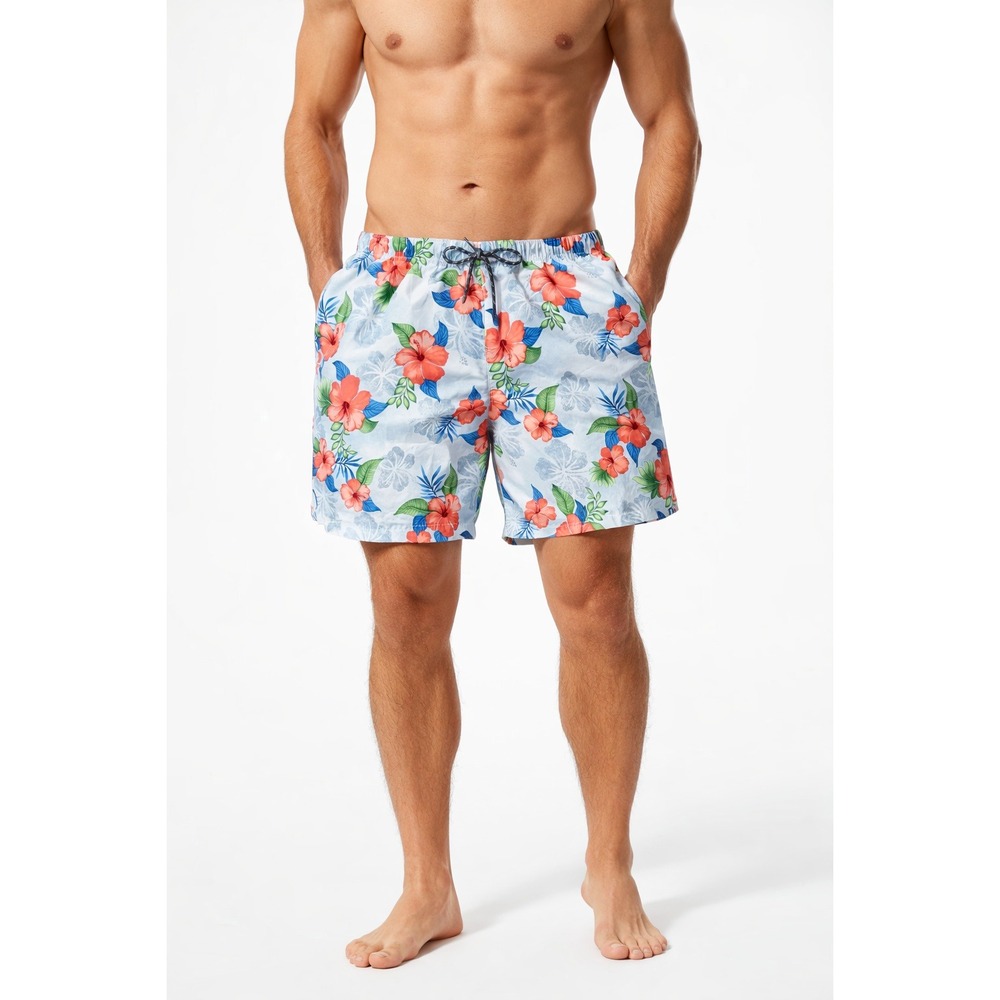 Tommy Bahama Swim Trunks Mens XL Blue Hibiscus Floral Relax Board Shorts